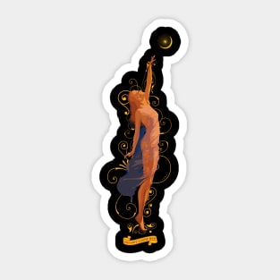 Lady Reaching for Moon, Dreams Carry You Sticker